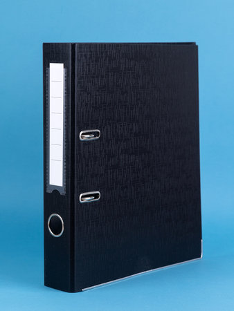 Black Binder File Folder, close up. brand identity design set mockup: folder, businessの写真素材