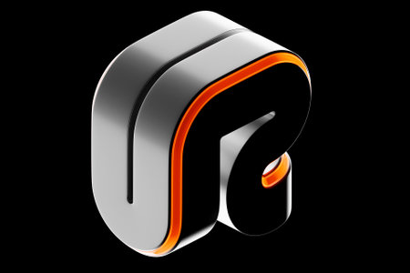 Abstract shape against black background, 3D illustration. Smooth shape 3d renderingの写真素材