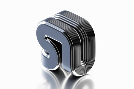 Technical design with a variety of silver elements. Abstract 3D illustrationの写真素材