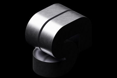 Abstract shape against black background, 3D illustration. Smooth shape 3d renderingの写真素材