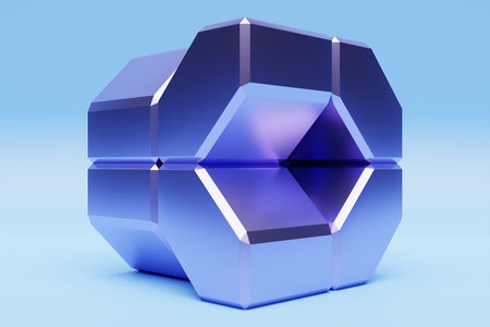 Geometric composition with different shapes. Dynamic set of realistic tori, rings, tubes. Modern...