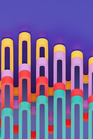 3D rendering. Colorful geometric pattern. Minimalistic pattern of simple shapes. Bright creative...