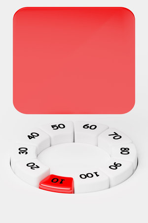3d illustration of measuring speed icon. Colorful speedometer icon, speedometer pointer points to...