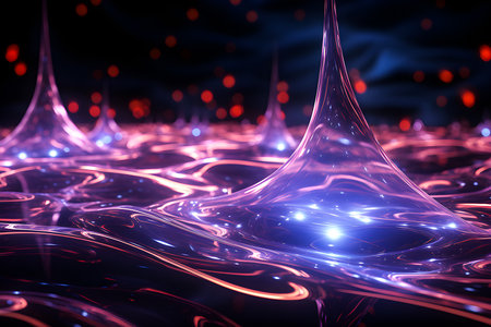 3D illustration, cosmos illusion isometric abstract shapes colorful shapes intertwined , generate AIの素材