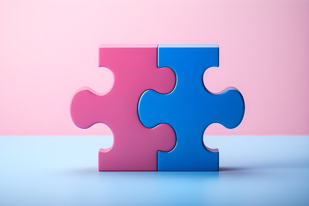 Making puzzles, puzzle in a mosaic, minimal scene, 3d render, generate AIの素材