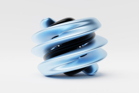 Abstract shape against white background, 3D illustration. Smooth shape 3d renderingの写真素材