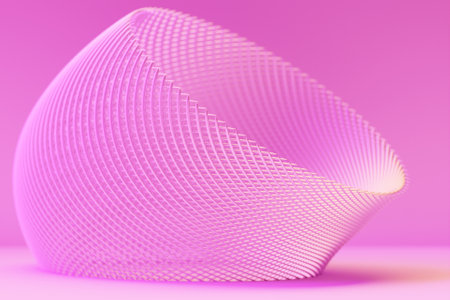 Abstract shape against pink background, 3D illustration. Smooth shape 3d renderingの写真素材