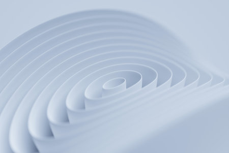 3d illustration of a white abstract gradient background with lines. PRint from the waves. Modern graphic texture. Geometric pattern.の写真素材