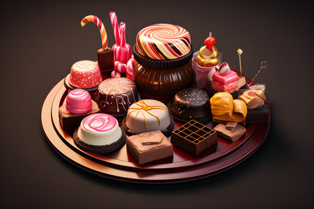 3D illustration a set of candy set, generative aiの素材