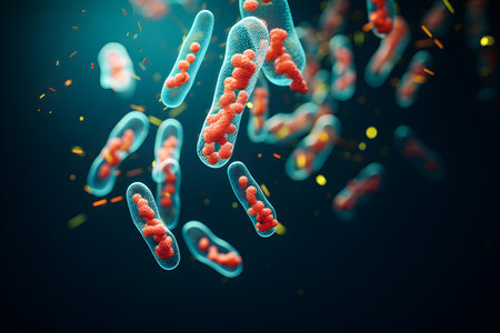 Helicobacter pylori bacteria, 3d illustration, generated aiの素材