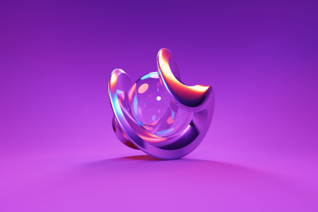 Abstract pink shape against monochrome background, 3D illustration. Smooth shape 3d renderingの写真素材