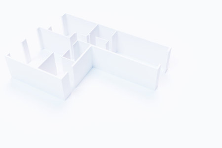 Isometric apartment interior 3d illustration of modern set of bathroom, kitchen, living room,...