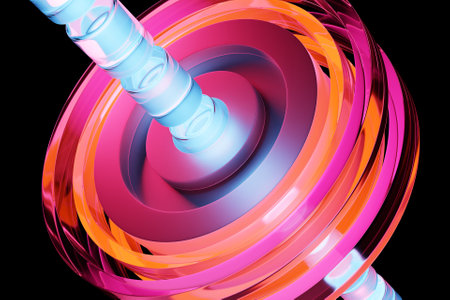 Abstract shape against black background, 3D illustration. Smooth shape 3d renderingの写真素材