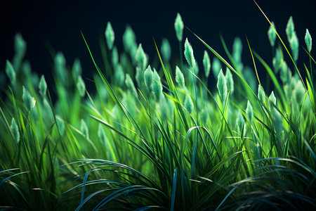 Green spring grass background, generative aiの素材