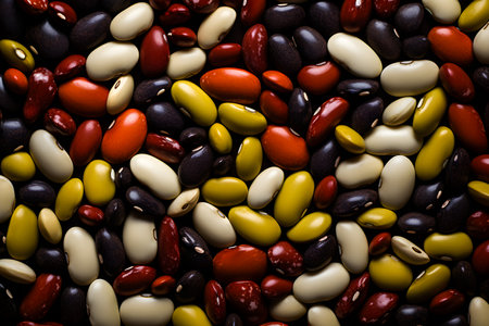 Close-up of colorful beans, generative aiの素材