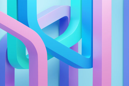 3d illustration of geometric colorful pattern of simple geometric shapesの写真素材