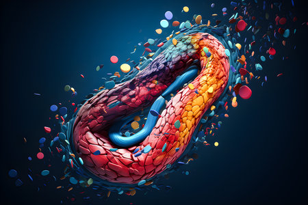 close-up of bacteria and viruses under a microscope,3d illustration of scientific concepts, generate AIの素材