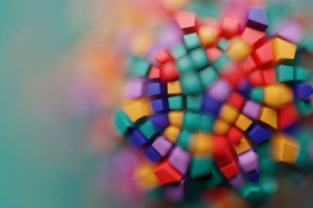 3D illustration, Abstract kaleidoscope background. Beautiful multi-colored kaleidoscope texture. Unique kaleidoscope design.の写真素材