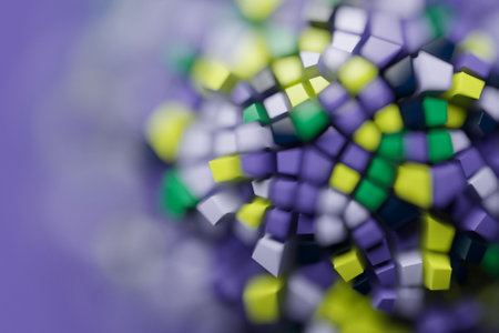 Geometric design, 3D kaleidoscope mosaic, abstract mosaic background, colorful futuristic background, geometric triangle pattern. Mosaic texture. Stained glass effectの写真素材