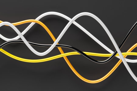 3d illustration of design colorful abstract wave on a black background. Voice recognition,...