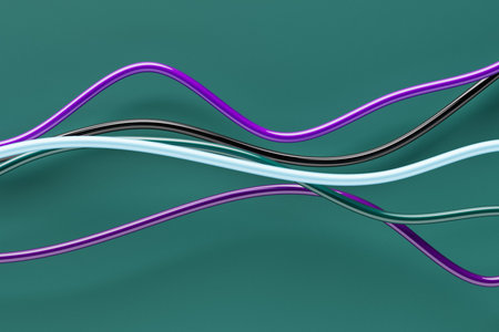 3d illustration of geometric colorful wave surface. Pattern of simple geometric shapes