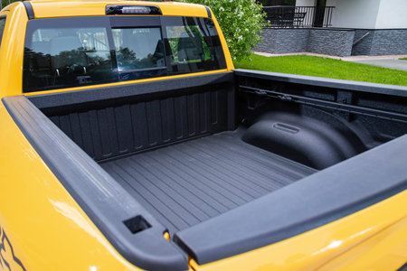 Novosibirsk, Russia - July 10, 2024: RAM TRX Havok Edition,Clean, open empty trunk in the car pickupのeditorial素材