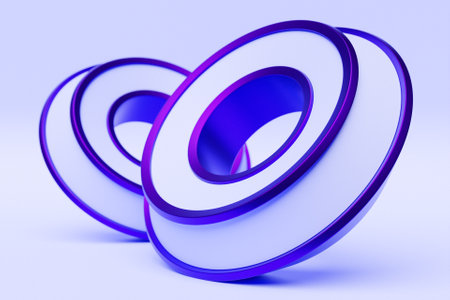 Abstract 3d design against colored background. Smooth shape 3d rendering under neon colorの写真素材