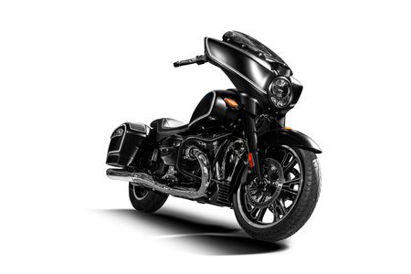 Classic luxury touring motorcycle isolated on white backgroundの写真素材