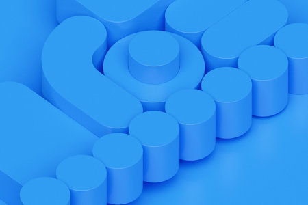 A vibrant 3D shapes with blue colors positioned on a blue background, representing a digital...