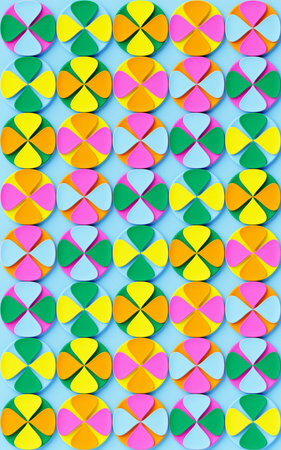 Abstract poster design with colorful geometric shapes. 3D pattern of lines. 3D illustration,...