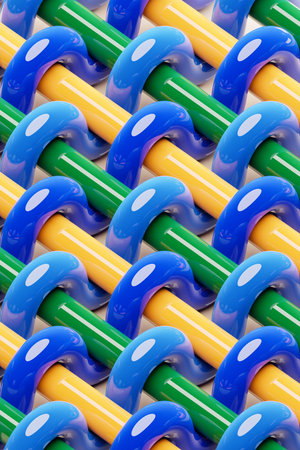 3d illustration of geometric colorful pattern of simple geometric shapesの写真素材