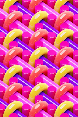 3d illustration of geometric   colorful   pattern of simple geometric  shapes