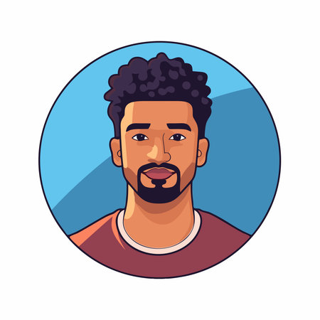 Portrait of young man. Vector illustration in a flat style.
