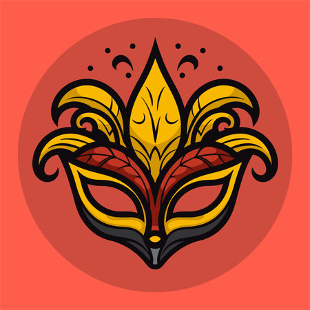 mask of masquerade carnival, vector illustration in flat style.のイラスト素材