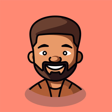 Vector illustration of a man with a beard and mustache. Cartoon style.のイラスト素材