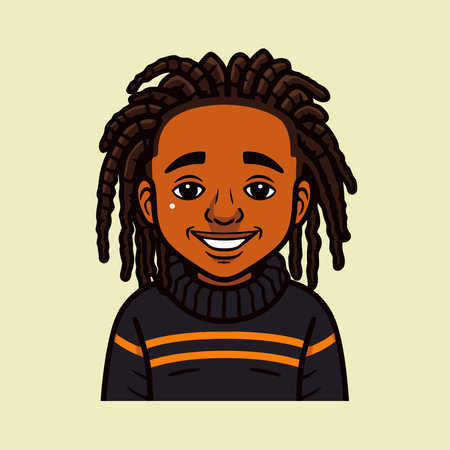 African american girl with dreadlocks hairstyle. Vector illustration.のイラスト素材