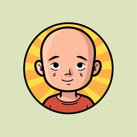 Portrait of a bald man. Vector illustration in cartoon style.のイラスト素材
