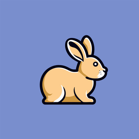Rabbit vector logo design template. Cute cartoon animal icon.のイラスト素材
