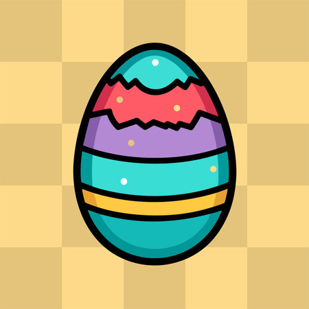 Easter egg flat icon. Vector illustration, eps 10.のイラスト素材