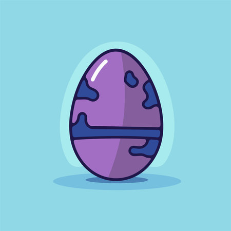 Easter egg icon. Vector illustration in flat style. Isolated on blue background.のイラスト素材