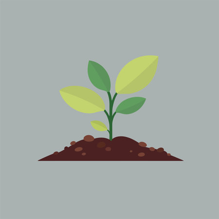 Green sprout growing from soil. Flat design. Vector illustration.のイラスト素材