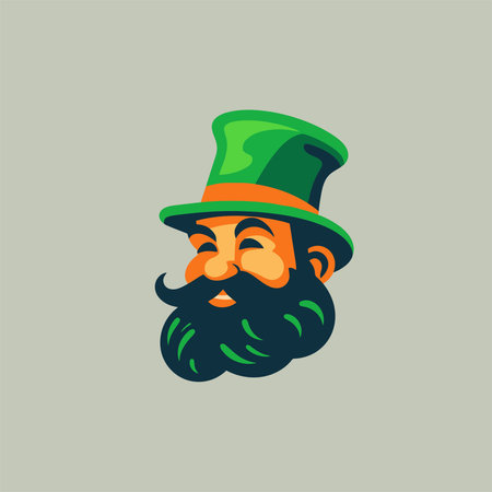 Leprechaun head vector icon. St. Patrick's Day illustration.のイラスト素材