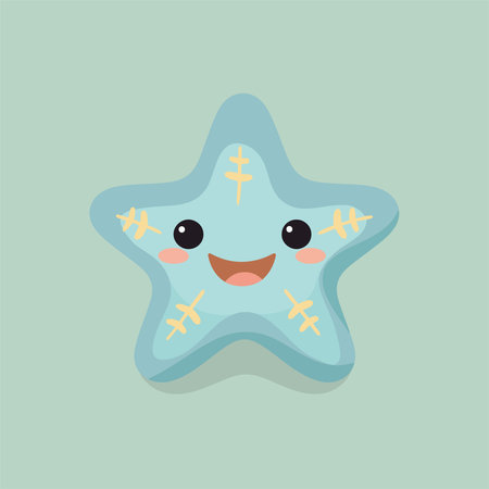 Cute cartoon starfish. Vector illustration in a flat style.のイラスト素材