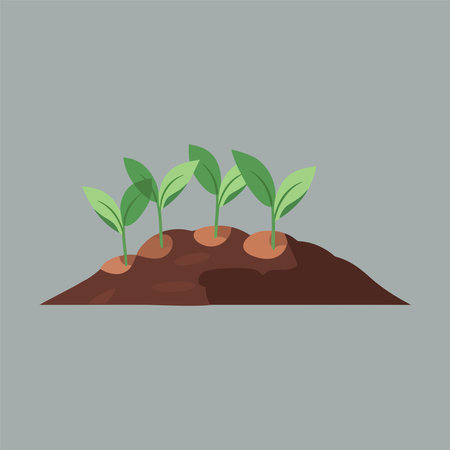Plant in the ground. Vector illustration in a flat style.のイラスト素材