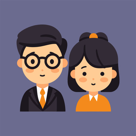 Man and woman in business suits. Vector illustration in flat style.のイラスト素材