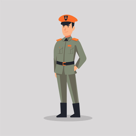 Policeman in uniform. Vector illustration in a flat style.のイラスト素材