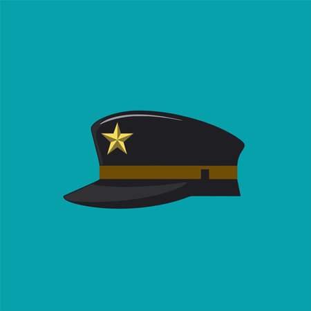 police cap icon. Flat design style vector illustration.のイラスト素材