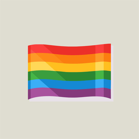 Rainbow gay pride flag icon. Flat design. Vector illustration.のイラスト素材