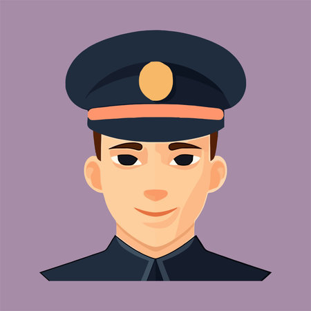 Policeman in uniform. Vector illustration in flat design style.のイラスト素材