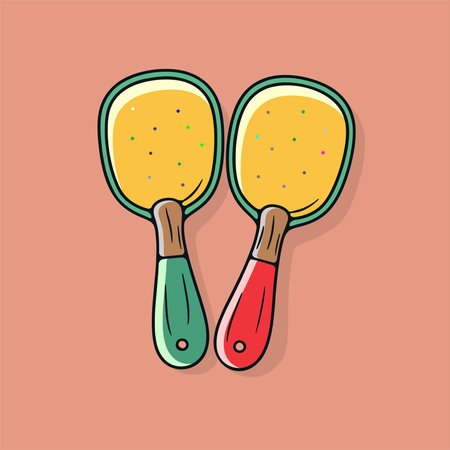Pair of rattle toy. Flat design. Vector illustration.のイラスト素材
